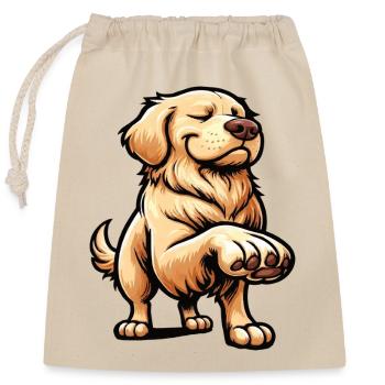 Golden Retriever Goldie Goldiebesitzer Goldies - Verschließbarer Geschenkbeutel aus Baumwolle (25x30cm) - Natur - Vorne