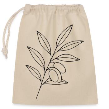 Art de la ligne Olive Branch - Sac cadeau en coton avec cordon (25 x 30 cm) - nature - Devant