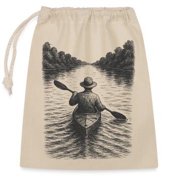 Scène calme de pirogue comme illustration atmosphérique - Sac cadeau en coton avec cordon (25 x 30 cm) - nature - Devant