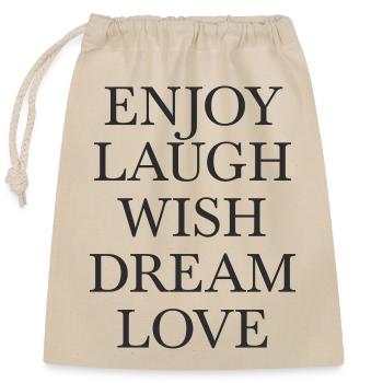 Affiche de faute de frappe sur la sagesse positive de la vie - Sac cadeau en coton avec cordon (25 x 30 cm) - nature - Devant