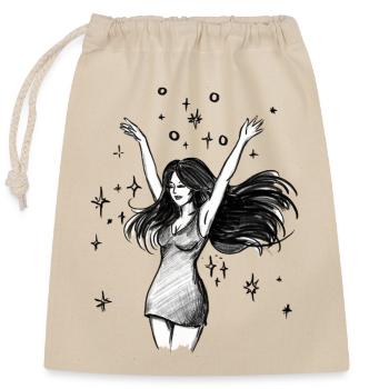 Dancing Woman Empowerment - Illustration - Closable cotton gift bag (25x30cm) - nature - Front