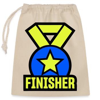 Stolzer Finisher Medaille Stern - Verschließbarer Geschenkbeutel aus Baumwolle (25x30cm) - Natur - Vorne