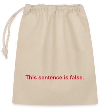 This Sentence Is False - Closable cotton gift bag (25x30cm) - nature - Front