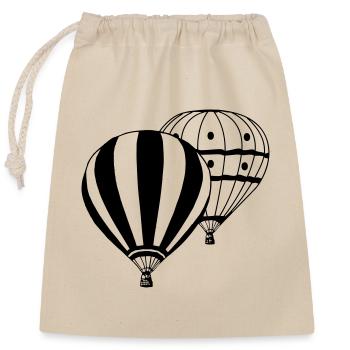 Heißluftballon Ballonfahrer Ballonfahrt 2 (25) - Verschließbarer Geschenkbeutel aus Baumwolle (25x30cm) - Natur - Vorne