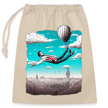 FLOATING ABOVE LONDON - Closable cotton gift bag (25x30cm) - nature - Front