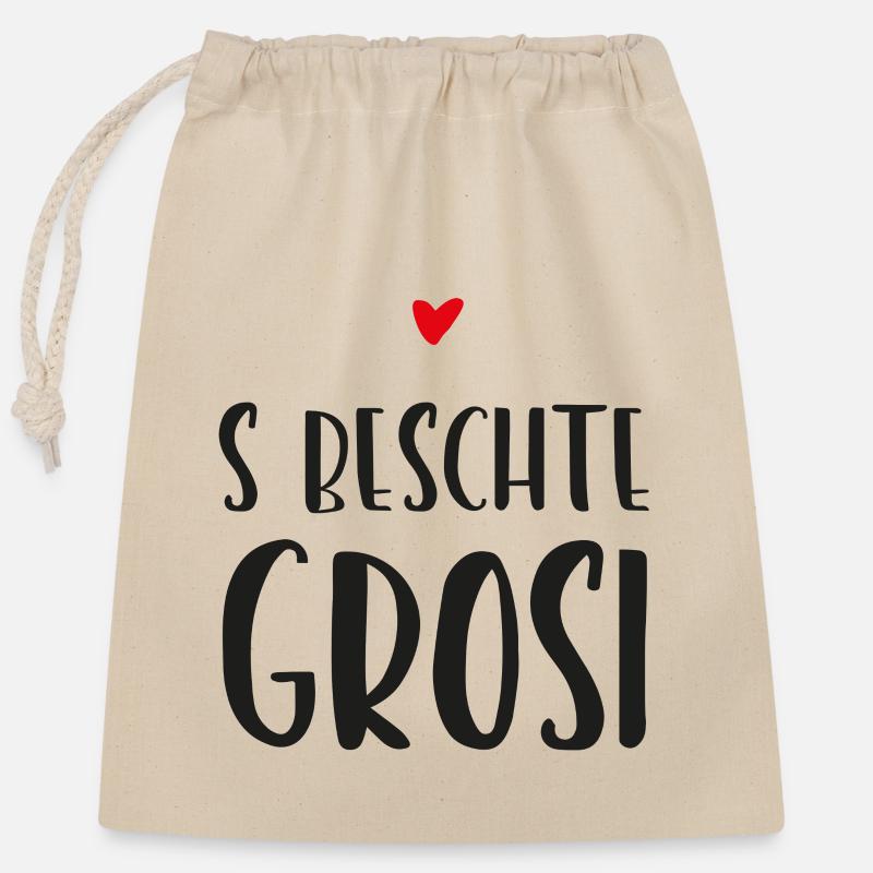 Schweizerdeutsch - Beste Grossmutter - Verschließbarer Geschenkbeutel aus Baumwolle (25x30cm) - Natur