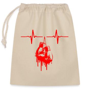 Heart Beat Boxing - Closable cotton gift bag (25x30cm) - nature - Front