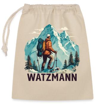 Watzmann Wanderweg Rucksacktour Wandertour - Verschließbarer Geschenkbeutel aus Baumwolle (25x30cm) - Natur - Vorne