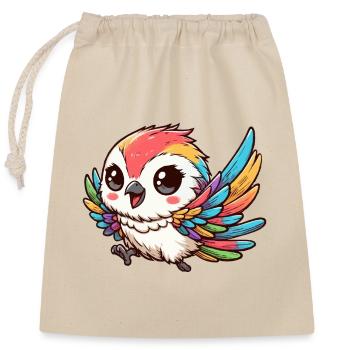 Colorful canary - Closable cotton gift bag (25x30cm) - nature - Front