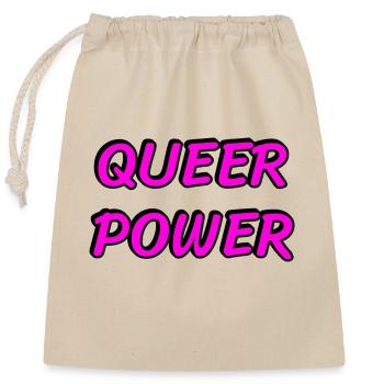 Pouvoir queer - Sac cadeau en coton avec cordon (25 x 30 cm) - nature - Devant