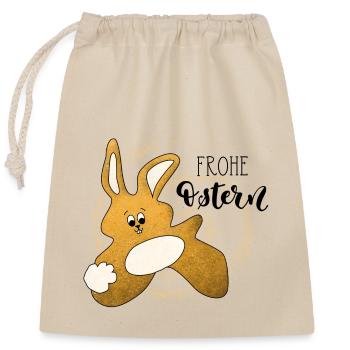 Frohe Ostern - Verschließbarer Geschenkbeutel aus Baumwolle (25x30cm) - Natur - Vorne