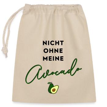 NICHT OHNE MEINE AVOCADO - Verschließbarer Geschenkbeutel aus Baumwolle (25x30cm) - Natur - Vorne