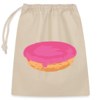 Snack attack: the pink cake from the canteen! - Closable cotton gift bag (25x30cm) - nature - Front