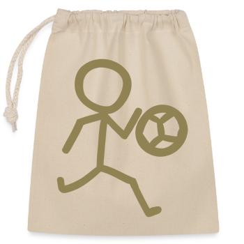 Footballer Minimalist - Closable cotton gift bag (25x30cm) - nature - Front