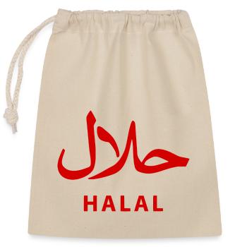 Halal - Verschließbarer Geschenkbeutel aus Baumwolle (25x30cm) - Natur - Vorne