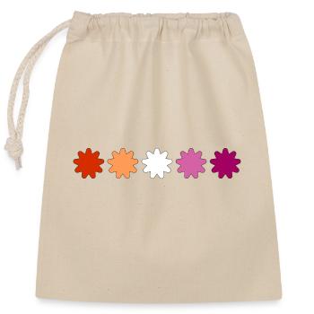 Subtle Lesbian Pride flowers - Closable cotton gift bag (25x30cm) - nature - Front