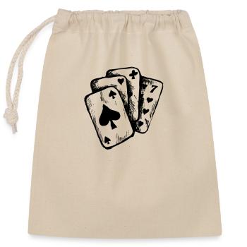 Jeu de cartes - Sac cadeau en coton avec cordon (25 x 30 cm) - nature - Devant
