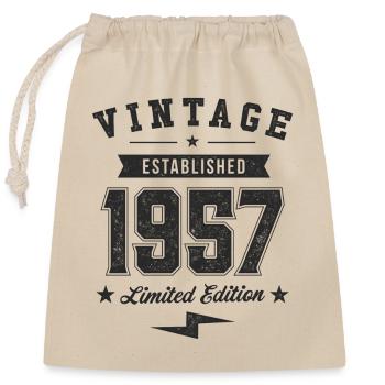 Vintage 1957 - Closable cotton gift bag (25x30cm) - nature - Front
