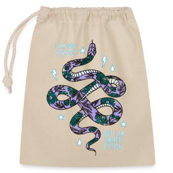 Snake - Closable cotton gift bag (25x30cm) - nature - Front