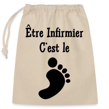 Infirmière / Infirmier / Hôpital / Médecine / - Sac cadeau en coton avec cordon (25 x 30 cm) - nature - Devant