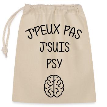 Psychologue / Psychiatre / Travail / Psychanalyste - Sac cadeau en coton avec cordon (25 x 30 cm) - nature - Devant
