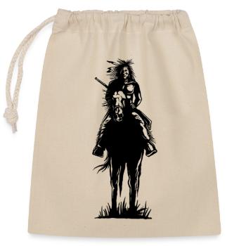 Indianer - Verschließbarer Geschenkbeutel aus Baumwolle (25x30cm) - Natur - Vorne