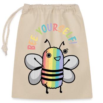Restez à vous! Abeille * - Sac cadeau en coton avec cordon (25 x 30 cm) - nature - Devant