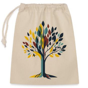 Tree - Closable cotton gift bag (25x30cm) - nature - Front