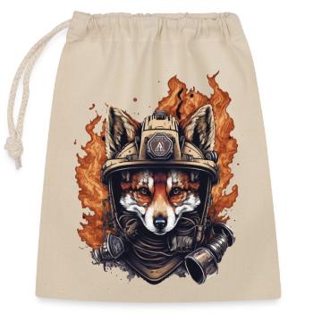 Pompiers de Fuchs - Sac cadeau en coton avec cordon (25 x 30 cm) - nature - Devant