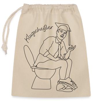 Klugscheisser 5 - Closable cotton gift bag (25x30cm) - nature - Front