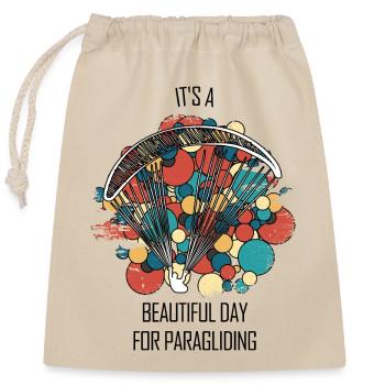 Parapente Gleitschirm Paragleiter Parapente - Sac cadeau en coton avec cordon (25 x 30 cm) - nature - Devant