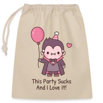 Drôle de vampire mignon cette fête est nulle et je l’aime - Sac cadeau en coton avec cordon (25 x 30 cm) - nature - Devant