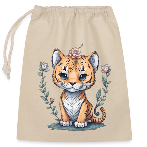 cucciolo tigre - Sacchetto regalo richiudibile in cotone (25x30 cm)