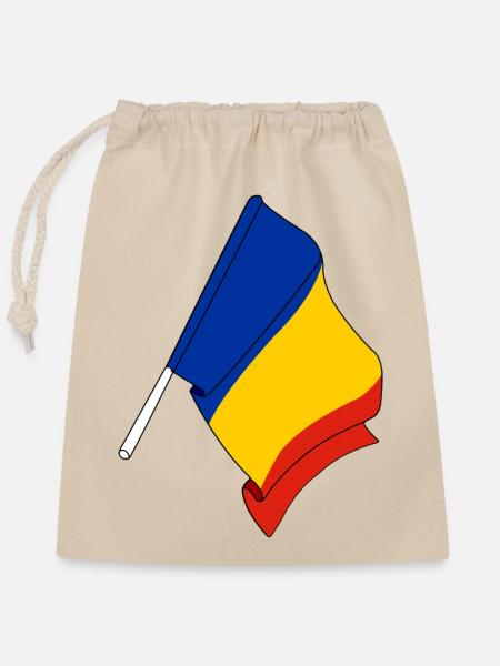 Flagge Rumänien - Verschließbarer Geschenkbeutel aus Baumwolle (25x30cm) - Natur