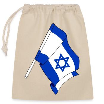 Drapeau d’Israël - Sac cadeau en coton avec cordon (25 x 30 cm) - nature - Devant