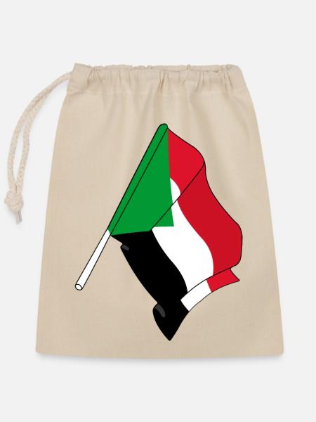 Flagge Sudan - Verschließbarer Geschenkbeutel aus Baumwolle (25x30cm) - Natur
