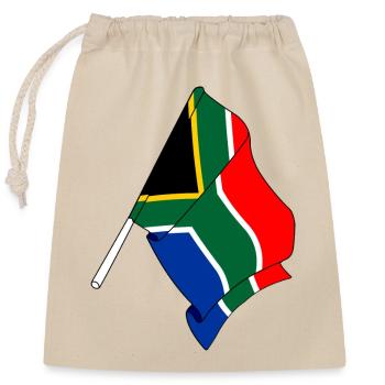 Flagge Südafrika - Verschließbarer Geschenkbeutel aus Baumwolle (25x30cm) - Natur - Vorne
