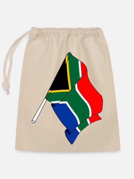 Flagge Südafrika - Verschließbarer Geschenkbeutel aus Baumwolle (25x30cm) - Natur