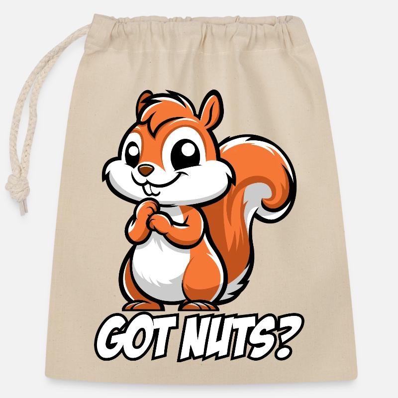 Got Nuts? - Closable cotton gift bag (25x30cm) - nature