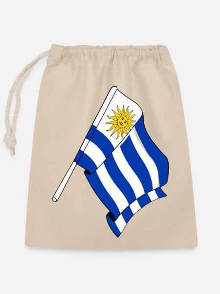 Flagge von Uruguay - Verschließbarer Geschenkbeutel aus Baumwolle (25x30cm) - Natur