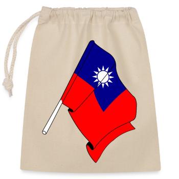 Drapeau de Taïwan - Sac cadeau en coton avec cordon (25 x 30 cm) - nature - Devant