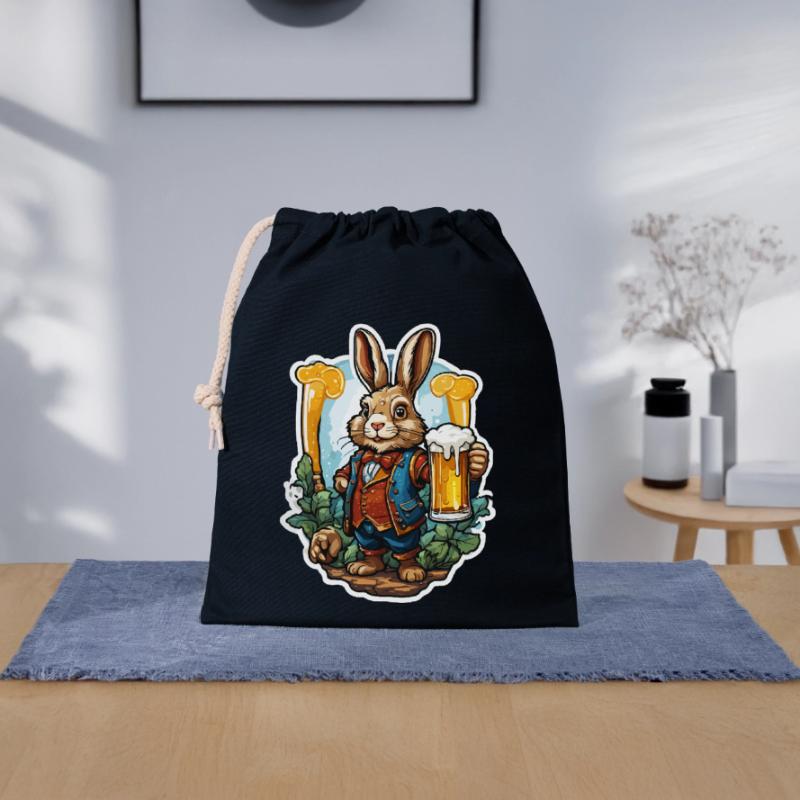 Easter Bunny / Easter / Eggs / Holidays / Easter Closable cotton gift bag (25x30cm)