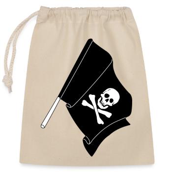 Drapeaux Pirates - Sac cadeau en coton avec cordon (25 x 30 cm) - nature - Devant