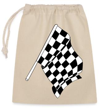 Flag of car racing - Closable cotton gift bag (25x30cm) - nature - Front