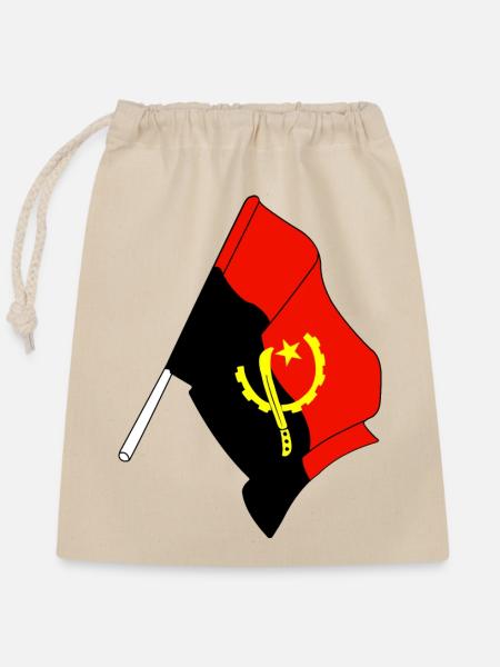 Flagge Angola - Verschließbarer Geschenkbeutel aus Baumwolle (25x30cm) - Natur