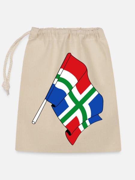 Flagge der Provinz Groningen - Verschließbarer Geschenkbeutel aus Baumwolle (25x30cm) - Natur