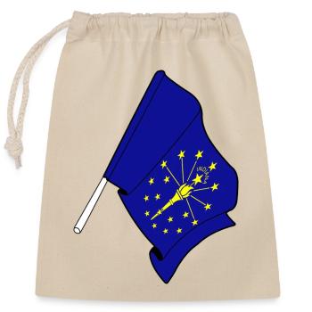 Indiana Flagge - Verschließbarer Geschenkbeutel aus Baumwolle (25x30cm) - Natur - Vorne