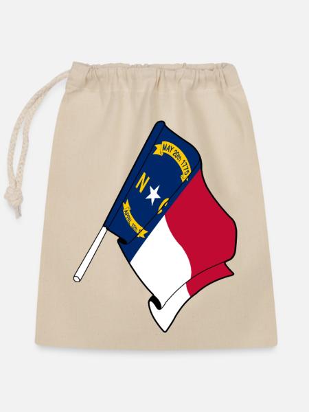 Flagge von North Carolina - Verschließbarer Geschenkbeutel aus Baumwolle (25x30cm) - Natur