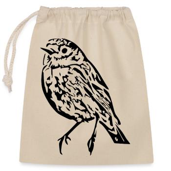 Black Bird Black Gift Christmas - Closable cotton gift bag (25x30cm) - nature - Front