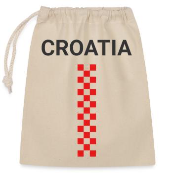 Croatia Vertical Squares - Closable cotton gift bag (25x30cm) - nature - Front